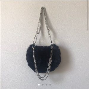 SOLD- Vintage Black Fur Goth Purse🖤